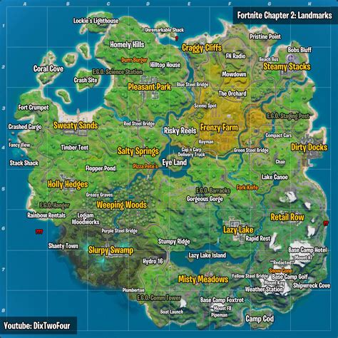 Fortnite Landmarks All Map Locations: Visit landmarks in Fortnite in a ...