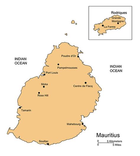 Mauritius Map for PowerPoint, Islands, Capital - MAPS for Design