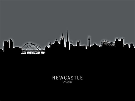 Newcastle England Skyline Digital Art by Michael Tompsett - Fine Art ...