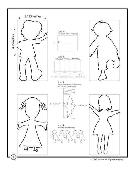 Printable Paper Chain People Template - Printable Templates