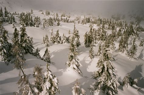 Drone Photography of a Mountain Village covered in Snow during Winter ...