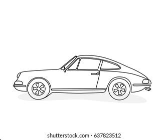 Hand Drawing Sports Car Side View Stock Vector (Royalty Free) 637823512 ...