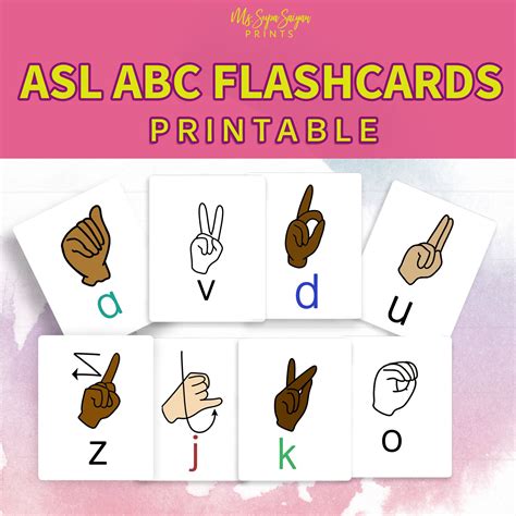 ASL Alphabet Flashcards Flash Cards ASL Flashcards Pre-k - Etsy ...