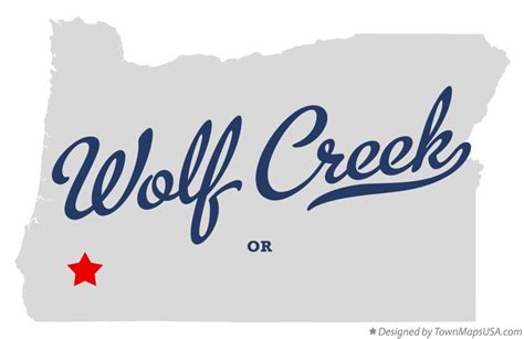 Map of Wolf Creek, OR, Oregon