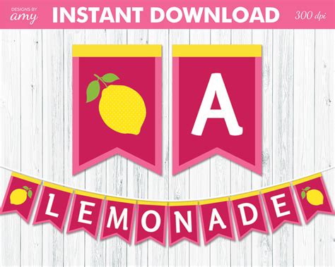 Lemonade Banner Free Printable