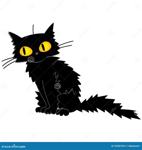 Vector Halloween Black Cat. Black Cat Vector Illustration Stock Vector ...