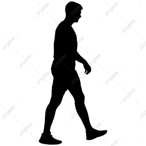 Silhouette Dun Homme Qui Marche Sur Un Fond Blanc PNG , Masculin, Style ...