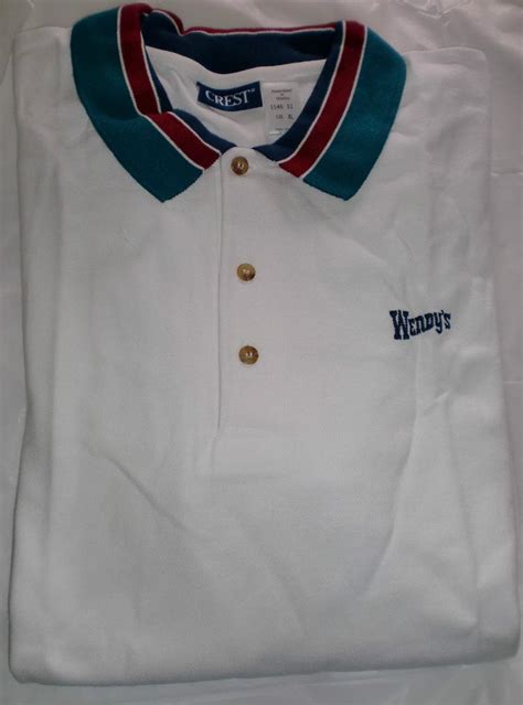 NEW VINTAGE WENDY'S EMPLOYEE UNIFORM POLO SHIRT SIZE XL | #1801303995