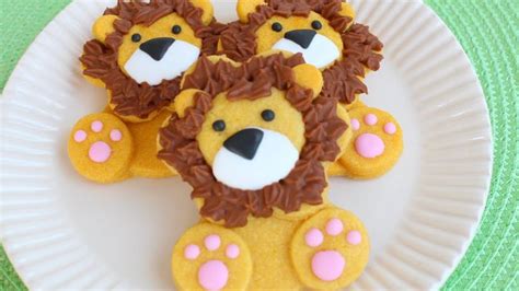 How to make cute & easy lion cookie - Decorated with colored cookie ...