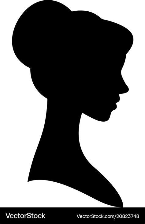 Female silhouette portrait in profile Royalty Free Vector