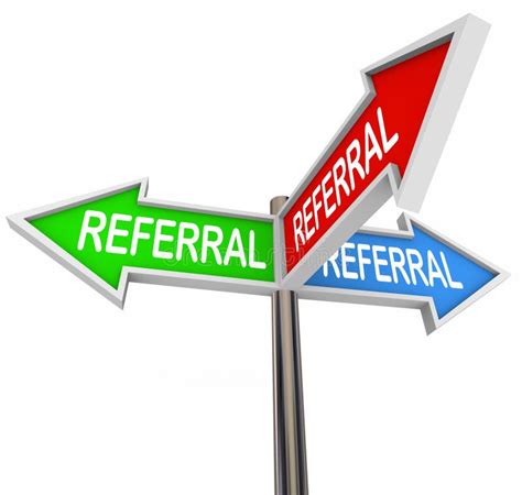 Referral Three Arrow Signs New Customers Clients Patients Traffic Stock ...