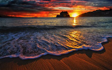 beach, Sea, Landscape, Nature, Sunset Wallpapers HD / Desktop and ...