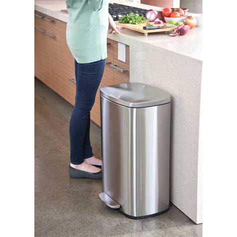 iTouchless SoftStep 13.2 Gallon Stainless Steel Step Trash Can, 50 ...