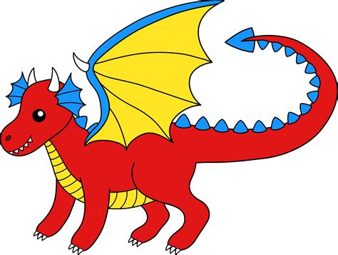 Little Red Dragon - Free Clip Art