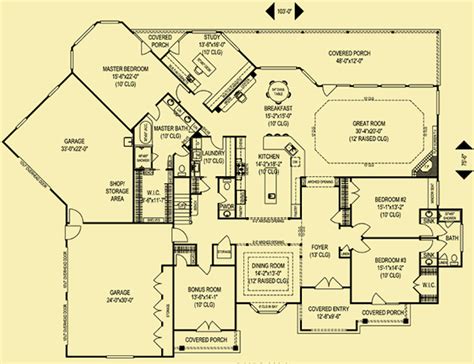 European Style House Plans For a 3 Bedroom Luxury Home