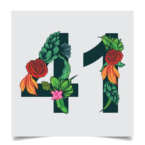 Numbers Vector Colorful Flower Font Stock illustration art 11187067 ...