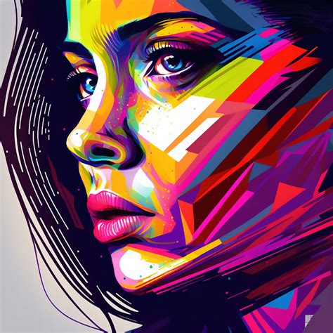 ArtStation - Abstract Portrait of an attractive girl (wpap Art) - By ...