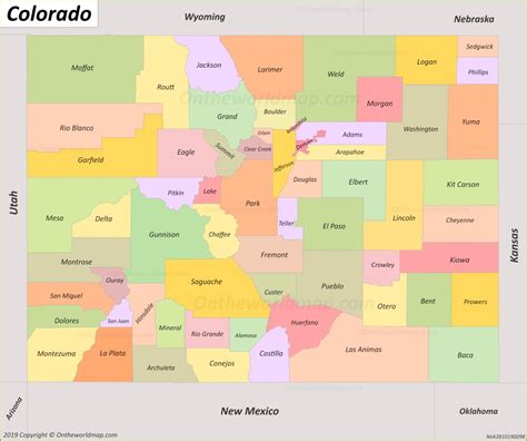 Colorado county map - Ontheworldmap.com