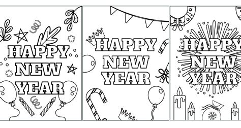 Happy New Year Free Printable Coloring Pages and Cards for Kids - In ...