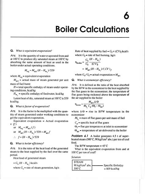 Boiler Calculation | PDF | Boiler | Steam