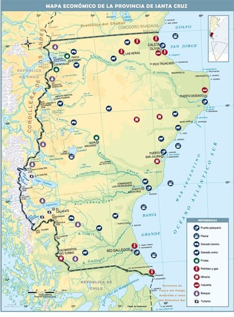 Economic map of the Province of Santa Cruz, Argentina | Gifex