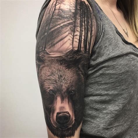 1/2 sleeve bear tattoo | Bear tattoo, Tattoos, Ink