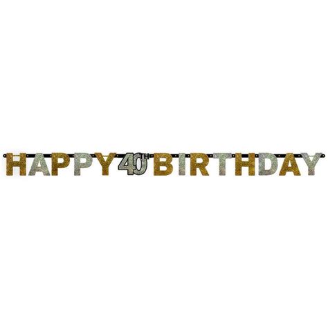 Happy 40th Birthday Letter Banner - Gold/Silver | BIG W