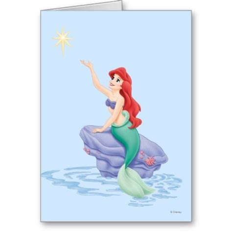 Ariel Sitting on Rock Card | Zazzle | Ariel the little mermaid, Ariel ...