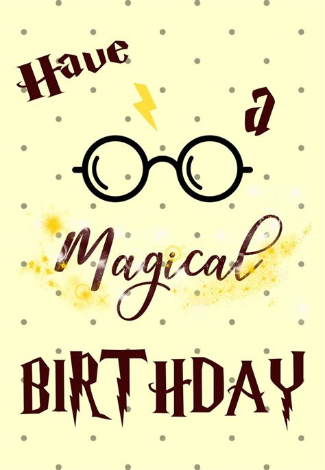 Harry Potter Happy Birthday Card - Printable Birthday Cards