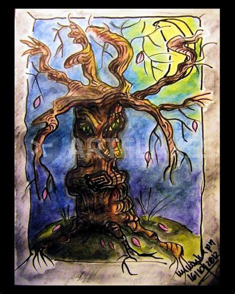 "GNARLY TREE" Painting art prints and posters by mimulux - ARTFLAKES.COM