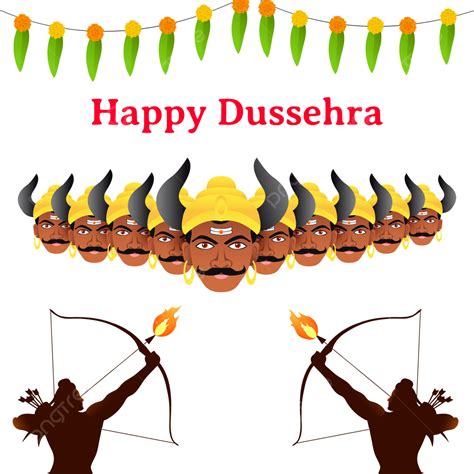 Happy Dussehra Ravan And Ram Silhouette, Ravan, Silhouette, Dasara PNG ...