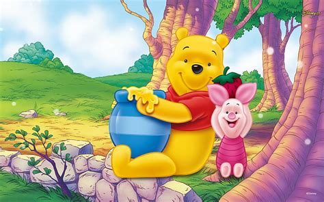 HD wallpaper: Winnie The Pooh And Piglet Disney Cartoon Honey Pot Hd ...