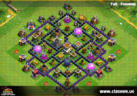 Town Hall 8 - FARMING Base Map #1 - Clash of Clans | Clasher.us