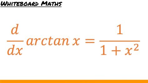 Derivative of arctan x - YouTube