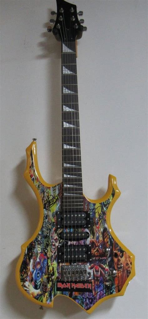 Iron Maiden Autographed Custom Guitar | Guitar, Iron maiden, Custom guitar