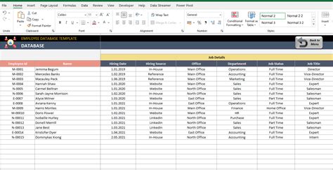 Employee Database Excel Template Free