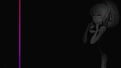 Gradient Minimalism Dark Anime Girls Monochrome Wallpaper - Resolution ...