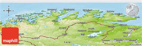 Physical Panoramic Map of Finnmark