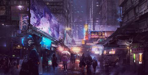 Artwork Digital Art City Futuristic Cyberpunk Wallpaper An – NBKomputer