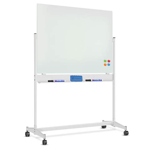 Mobile Glass Dry Erase Board with Stand, Large Magnetic Whiteboard ...