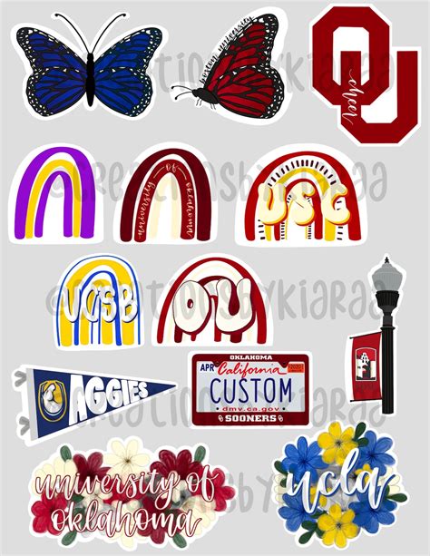 Personalized College Stickers Custom College Stickers | Etsy