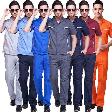 (5 sets Shirt&Pant) engineer worker wear auto service uniform gas ...