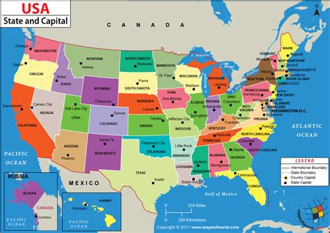 US States and Capitals Map | United States Map with Capitals