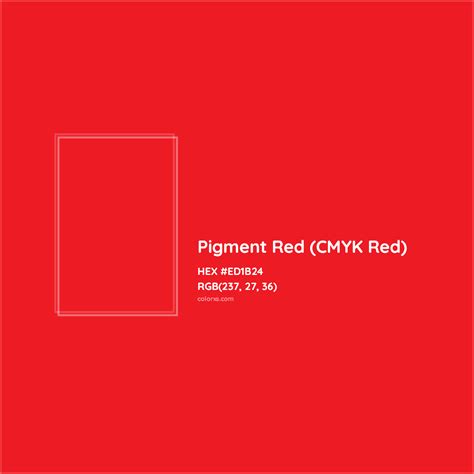 Pigment Red (CMYK Red) Complementary or Opposite Color Name and Code (# ...