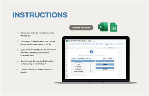 School Fundraising Tracker Template in MS Excel, Google Sheets - Download