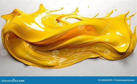 Yellow Stroke of Paint Isolated on Solid White Background Stock ...