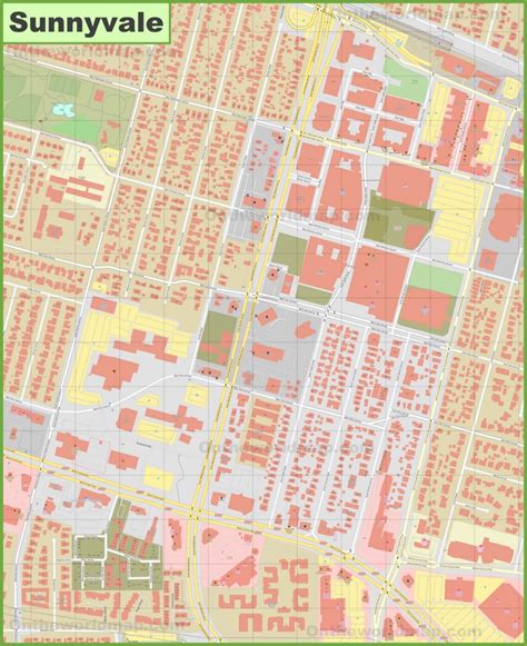 Sunnyvale downtown map - Ontheworldmap.com