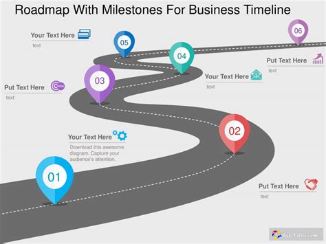 Roadmap with milestones powerpoint template - Slidevilla