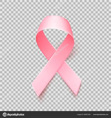 Breast cancer awareness pink ribbon over transparent background Stock ...