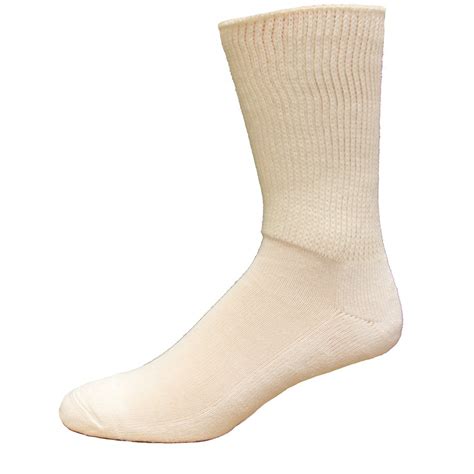 Medipeds Diabetic Wide Ribbed Crew Socks 1 Pair, White, W4-10